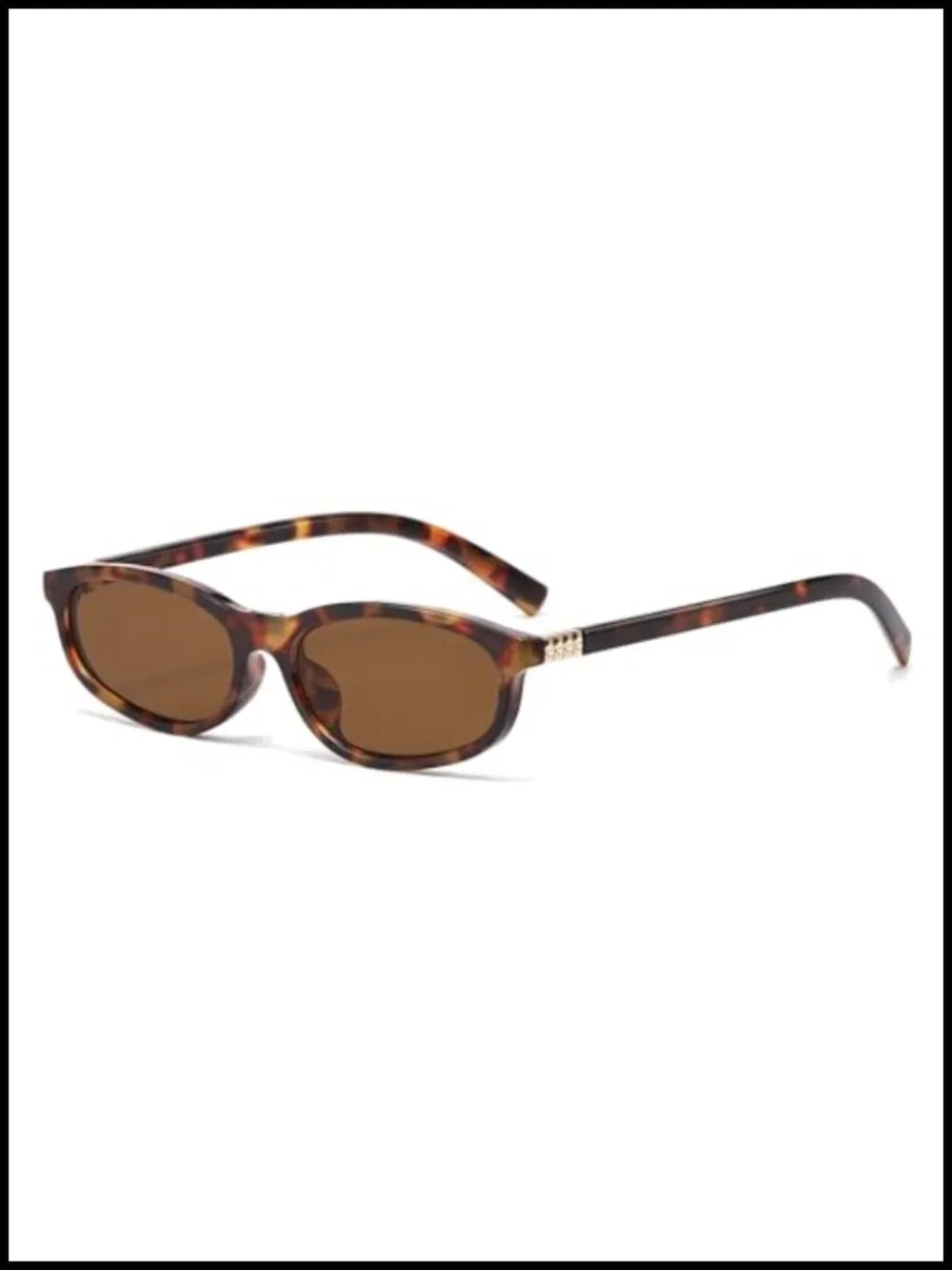 Retro Oval Cat Eye Sunglasses Narrow UV400 Protection Plastic Frame